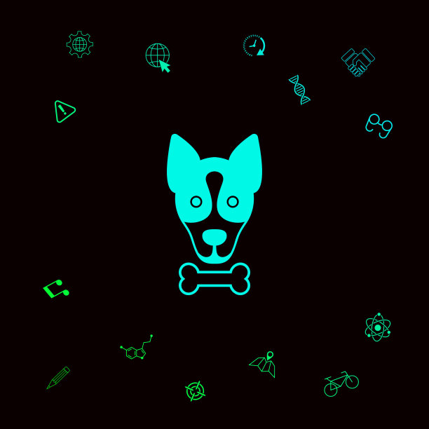 狗与骨标志标志保护标志图标图片下载