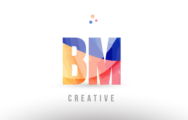 橙蓝色字母bm bm标志图标图片下载