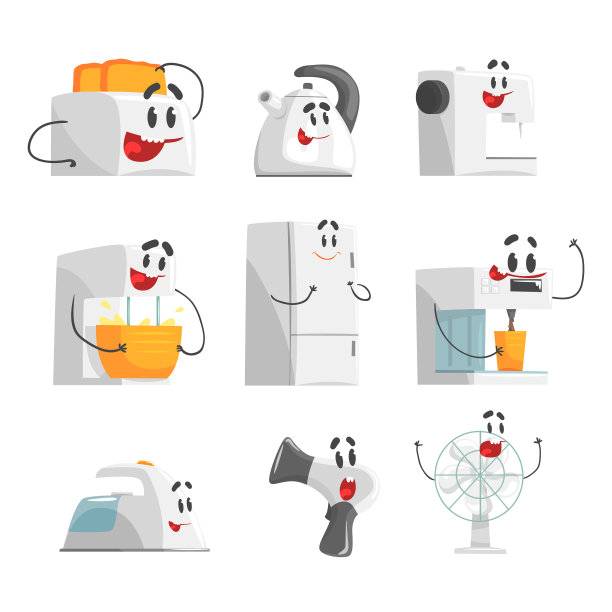 微笑家电系列标签设计图片下载