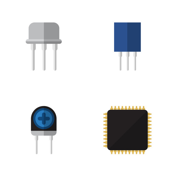 平面图标电子传感器CPU组图片下载