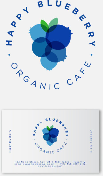 快乐蓝莓有机标志名片图片下载