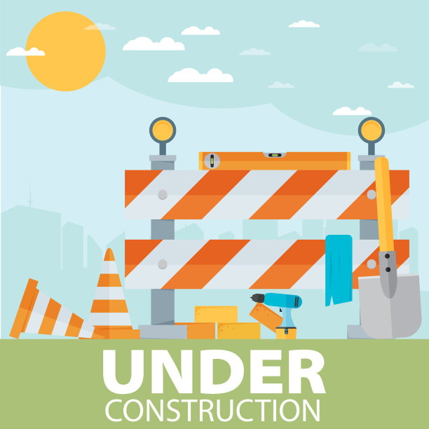 正在建设的概念在平面设计风格图片下载