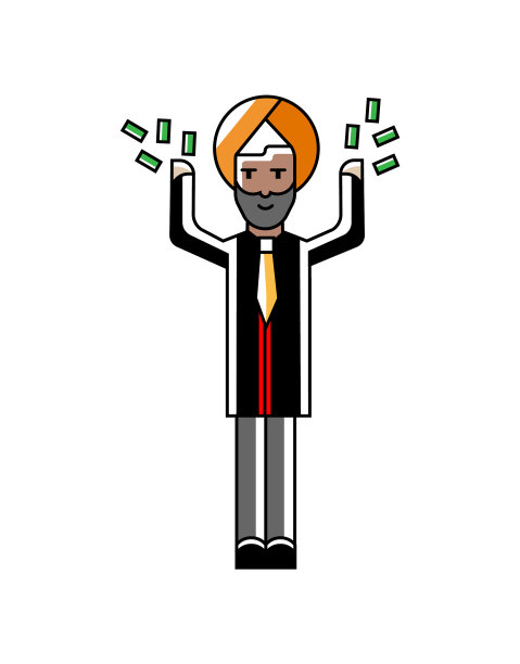 印度商人向空中扔钱图片下载