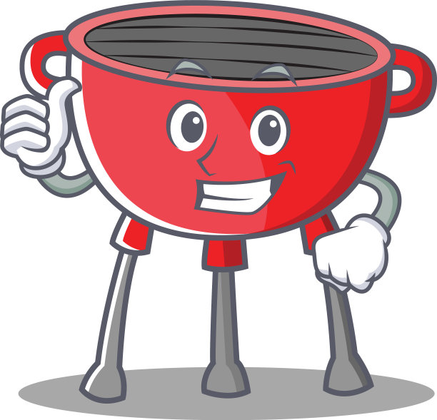 竖起大拇指烧烤的卡通人物图片下载