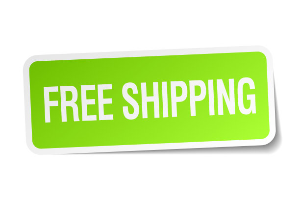 免费运输绿色方形贴纸图片下载