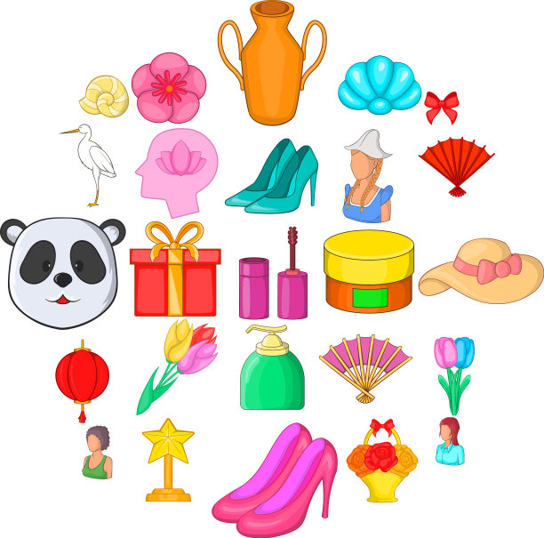 美女图标设置卡通风格图片下载