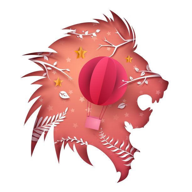 卡通纸狮子气球图片下载