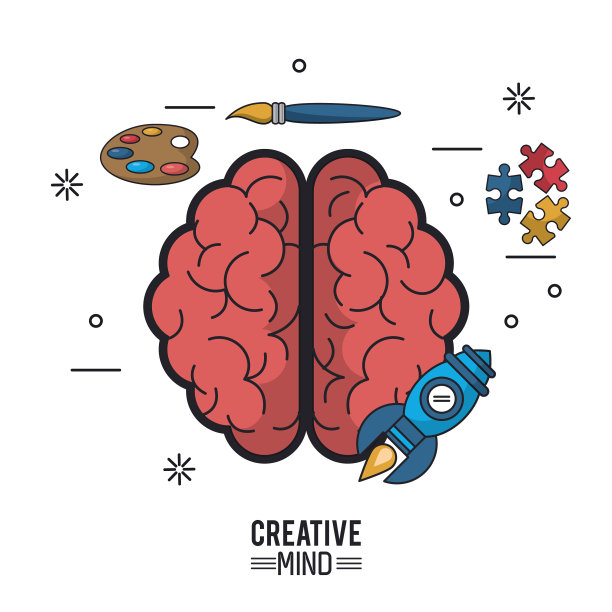 彩色海报的创意思维与脑顶图片下载