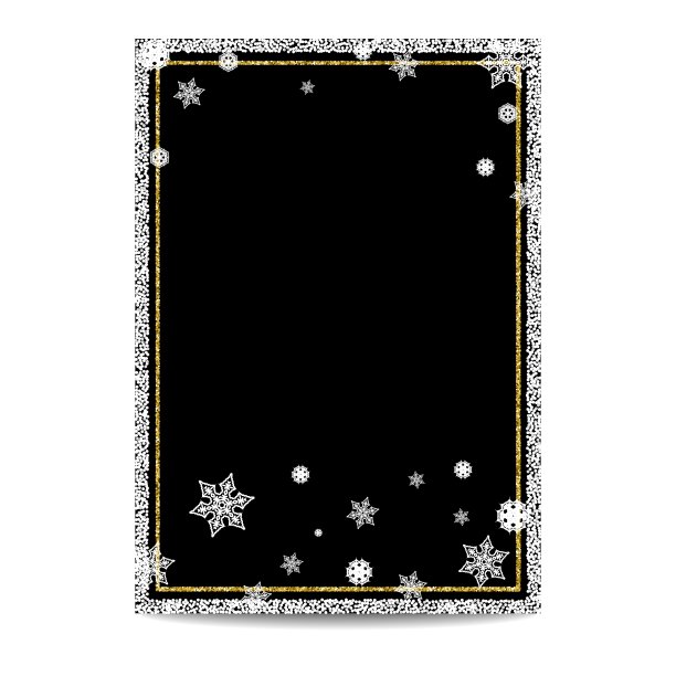 冬季垂直横幅模板与黄金和图片下载