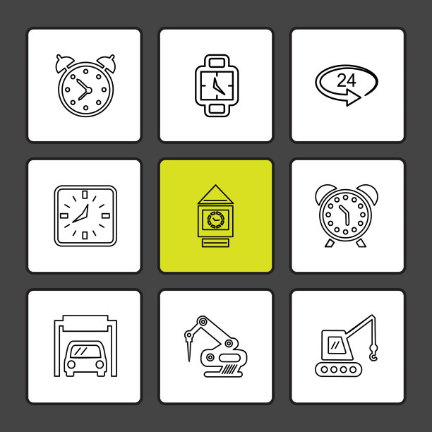 起重机施工车手表时间时钟图片下载