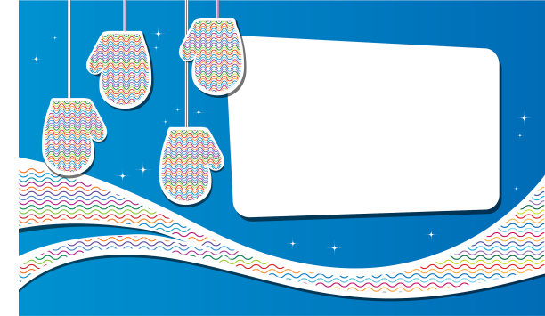 羊毛连指手套由多色纱线制成图片下载