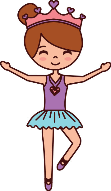 小女孩戴着皇冠跳芭蕾舞图片下载