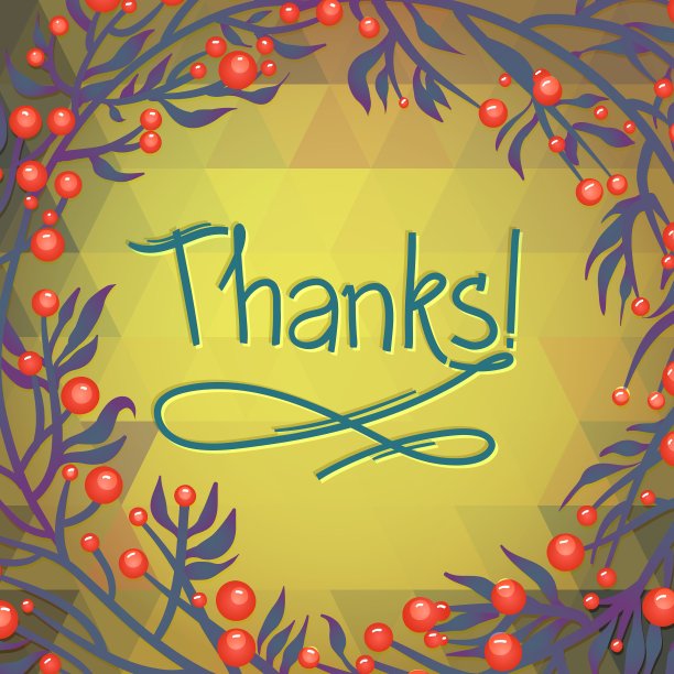 感谢花卉卡片与几何图案图片下载