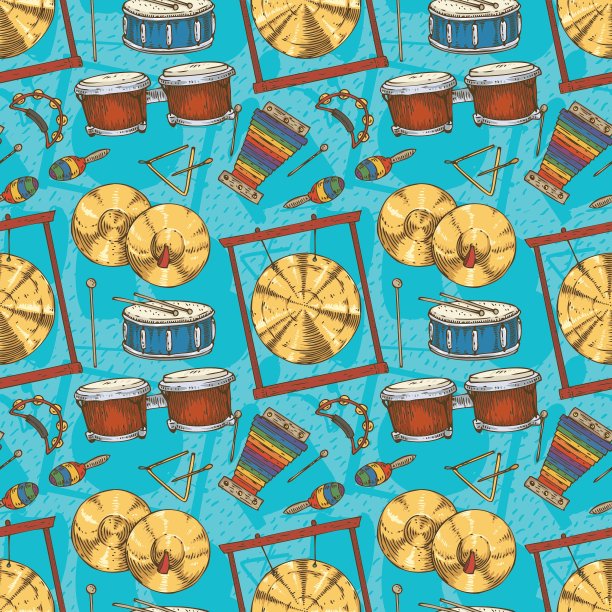 无缝模式打击乐器图片下载