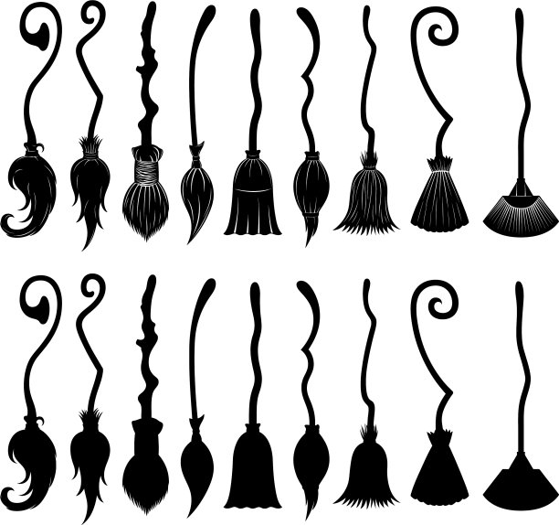 一套不同的女巫扫帚图片下载