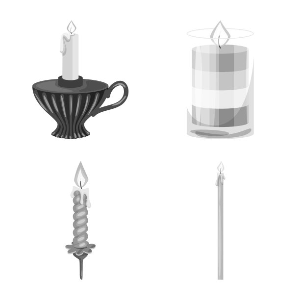 设计石蜡和火标志套图片下载