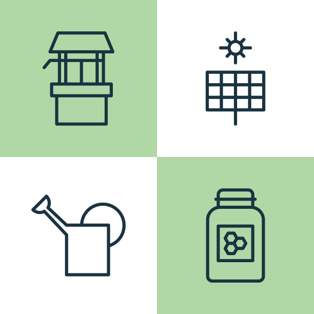 农场图标集太阳能的来源图片下载