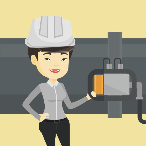 操作人员检查输气管道上的检测器图片下载