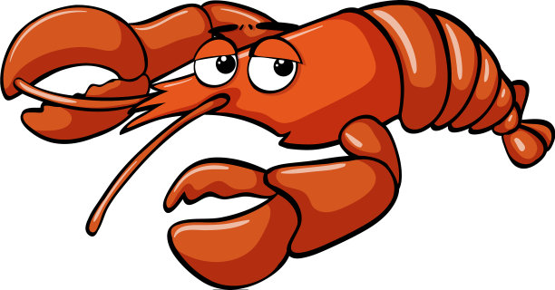 白色背景上的红色龙虾图片下载