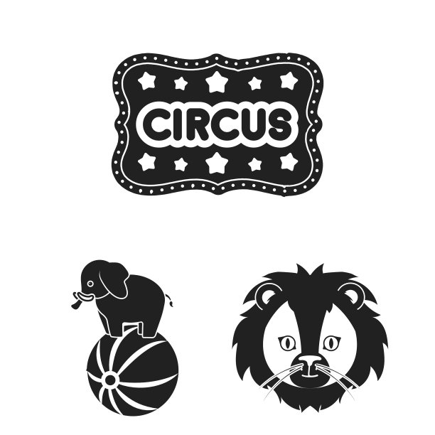 马戏团和属性设置黑色图标图片下载