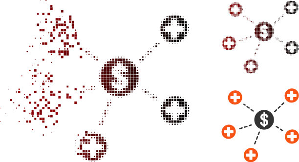 溶解像素半色调金融医疗链接图片下载