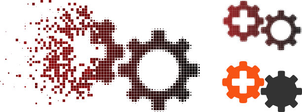 溶解像素半色调医疗工艺齿轮图片下载