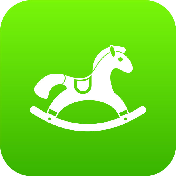 摇摆木马图标数字绿色图片下载