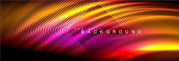 霓虹发光的流体波线魔法能量空间图片下载