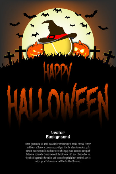 带女巫帽的网球，万圣节快乐图片下载