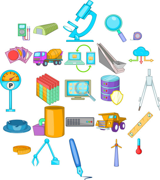 工程图标设置卡通风格图片下载