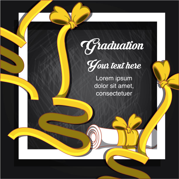 带有毕业证书图标的毕业卡图片下载