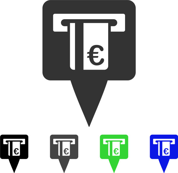 欧元ATM指针平图标图片下载