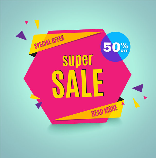 难以置信的哇销售横幅设计模板大图片下载