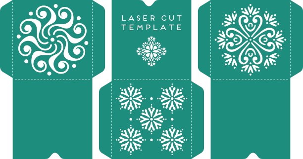 婚礼贺卡激光切割模板图片下载