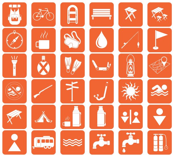 一套旅游设备图标图片下载