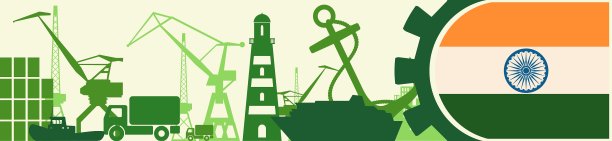 货运港口的相关图标让印度国旗挂上了齿轮图片下载