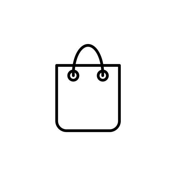 购物袋线图标黑色对白色图片下载