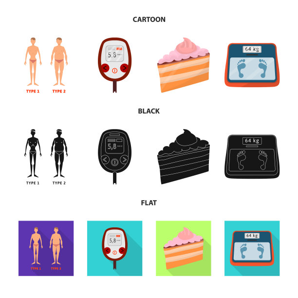 孤立对象的饮食和治疗标志集图片下载