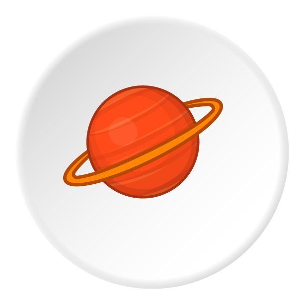 土星图标平面风格图片下载