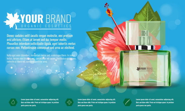 用现实主义风格的香水玻璃瓶仿造图片下载