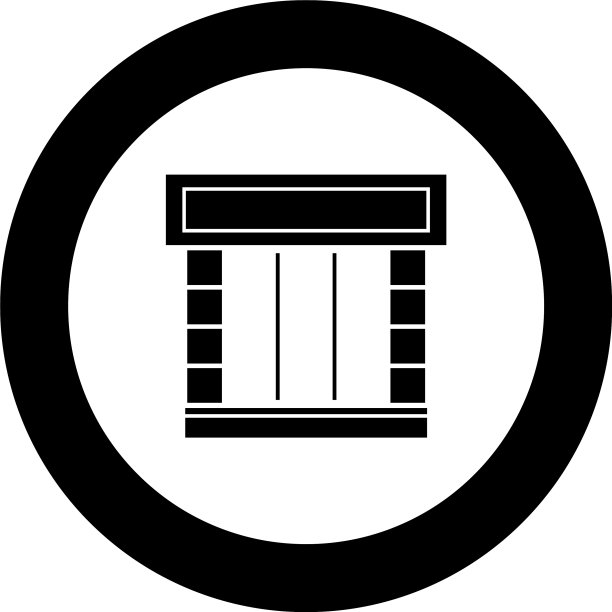 圆形商店店面黑色图标图片下载