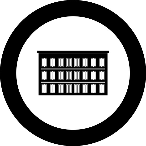 圆形黑色酒店图标图片下载