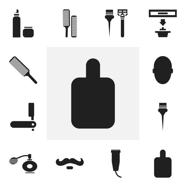 一套12可编辑的发型图标包括图片下载