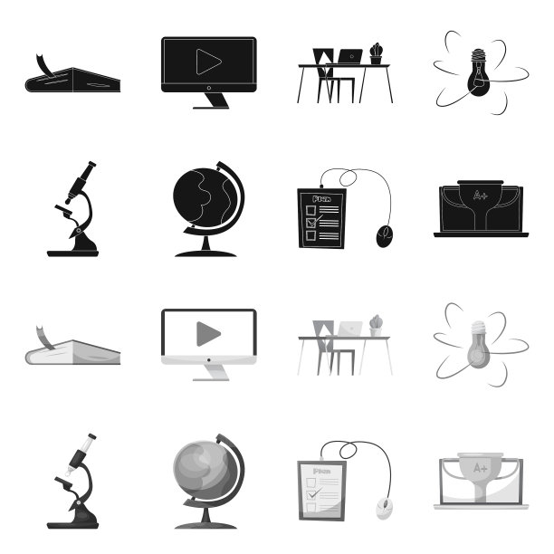 孤立的教育对象和学习符号图片下载