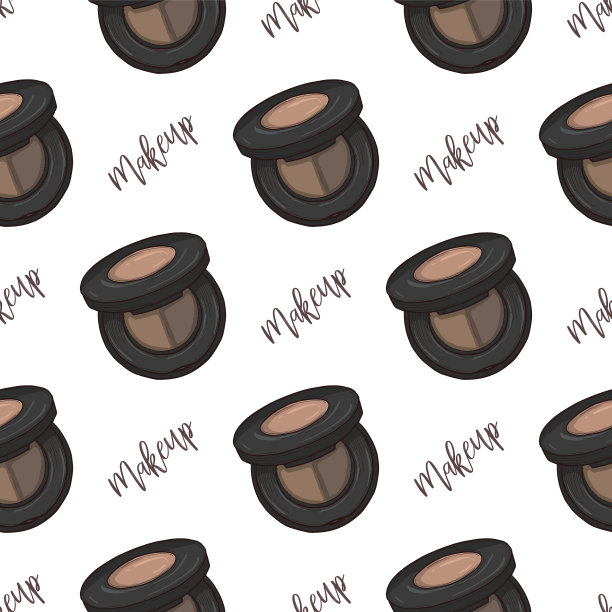 无缝图案彩妆套装产品图片下载