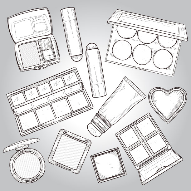 素描一套化妆产品图片下载