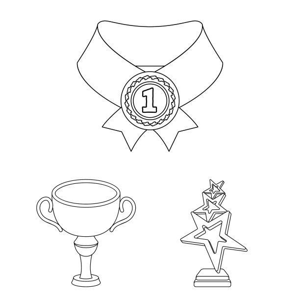 奖项和奖杯概述图标集图片下载