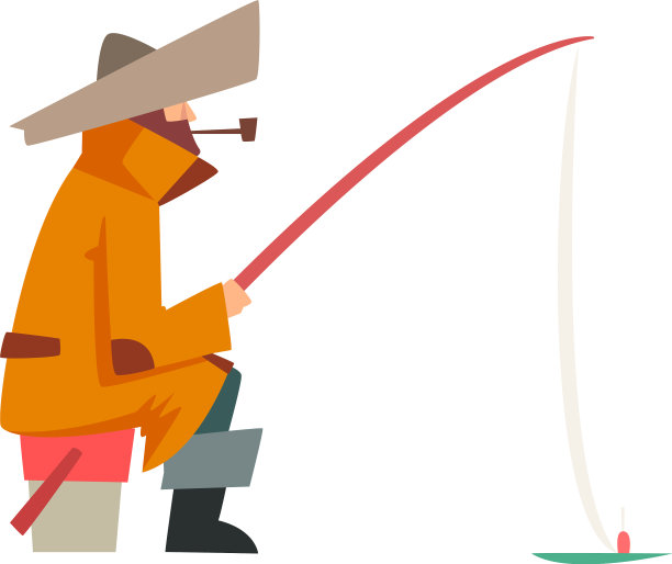 渔夫人物穿着暖和的衣服坐着图片下载