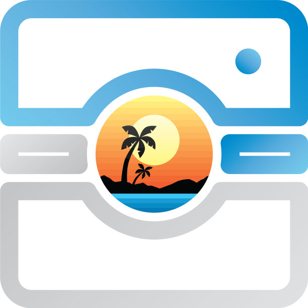 海滩摄影标志符号相机图标图片下载