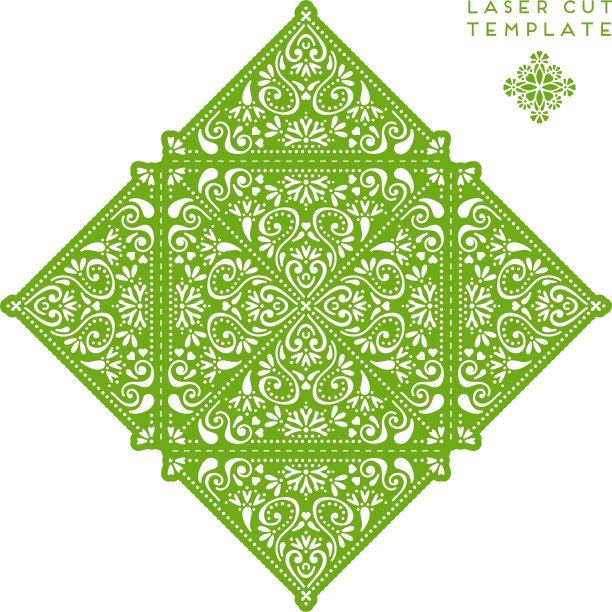 婚礼贺卡激光切割模板图片下载